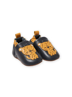 Pantofole in pelle blu motivi tigri neonato MUCHOLEO / 21XK3823D3S070