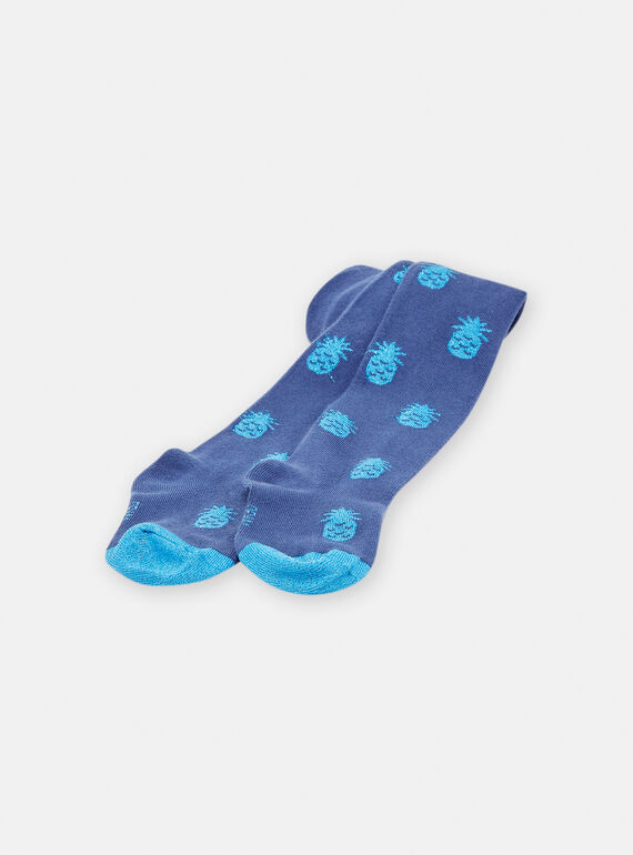 Collant blu con stampa ananas bambina TYADECOL / 24SI01J1COLC220