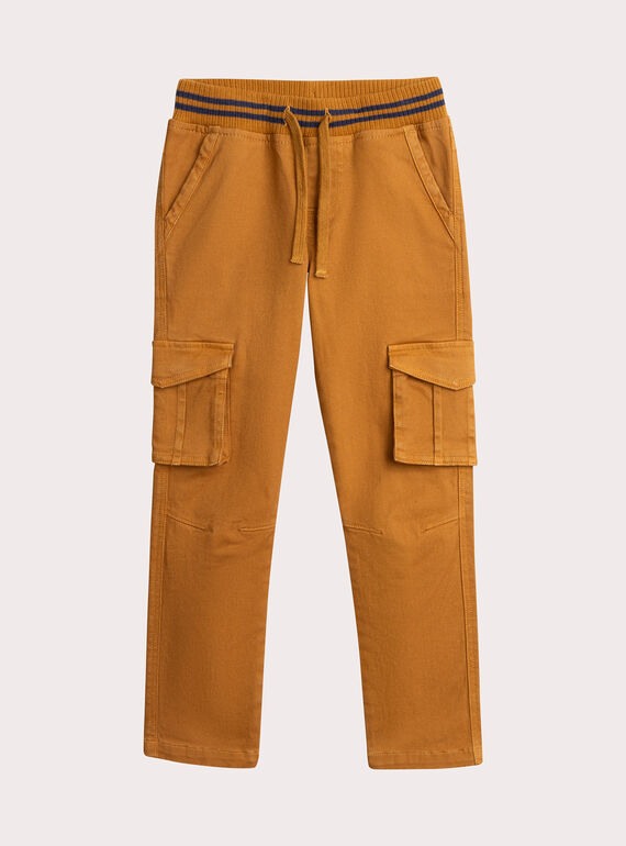 Pantaloni cargo marroni per ragazzo  VOJOPAMAT3 / 24W902H1PANI821