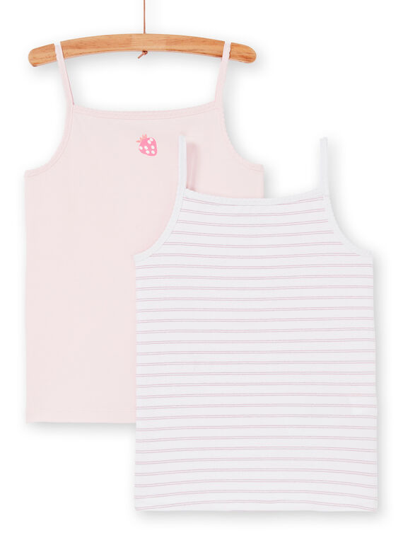 Set 2 canottiere rosa e bianche bambina LEFADELFRU / 21SH1122HLI301
