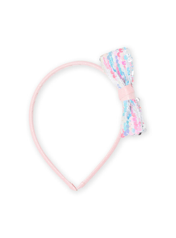 Cerchietto rosa chiaro con fiocco stampato bambina MYANOSER2 / 21WI01T2TET321