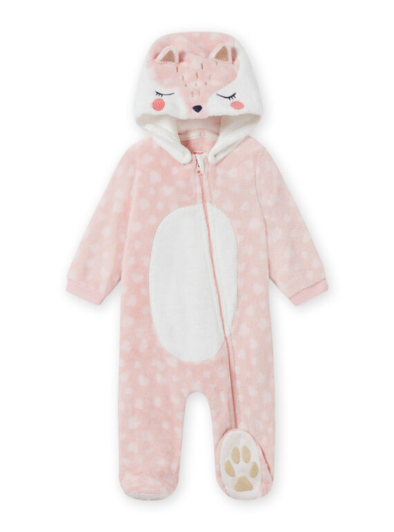 Tutina sacco nanna rosa con cappuccio motivo volpe neonata MEFISURPYJRE / 21WH1391SPYD329