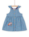 Abito denim con ricami fiori RISUNROB1 / 23SG09K2ROBP274