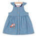 Abito denim con ricami fiori