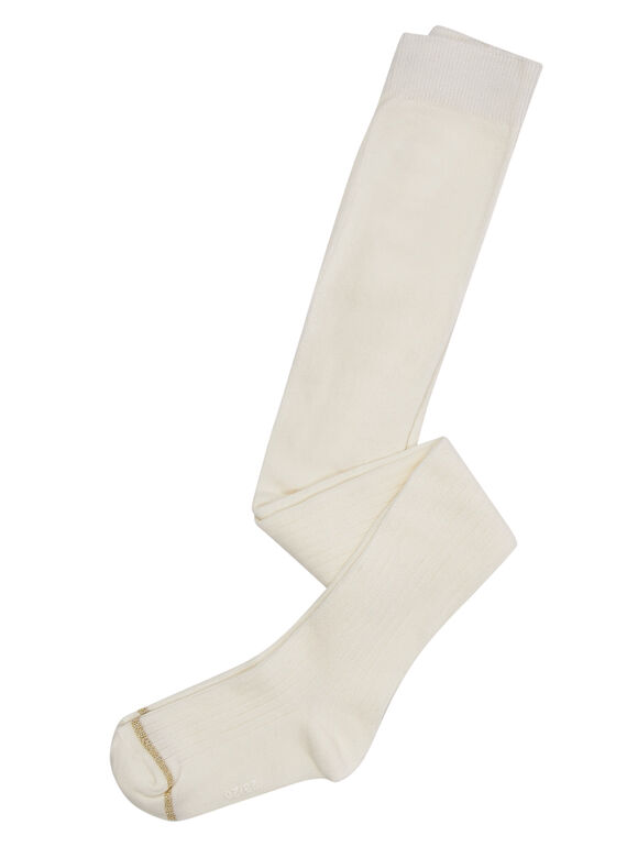 Collant in cotone a costine bambina ecrù JYAESCOL3 / 20SI0161COL001