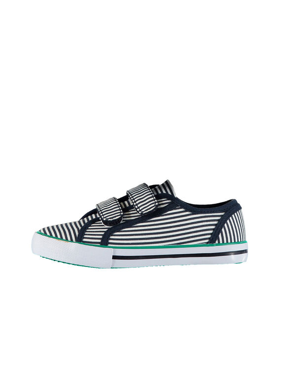 Scarpe da tennis tela a righe bambino FGVELRAY / 19SK36C1D16070