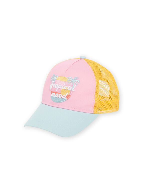 Cappellino rosa, azzurro e giallo Tropical mood RYACAP4 / 23SI01B5CHAD318