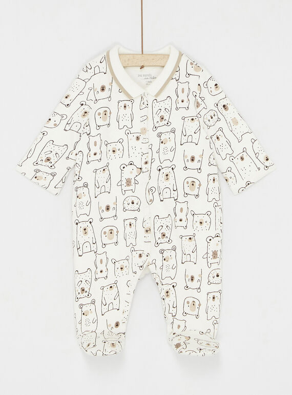 Tutina panna con stampa orso SOU1GRE2 / 23WF0411GREA001