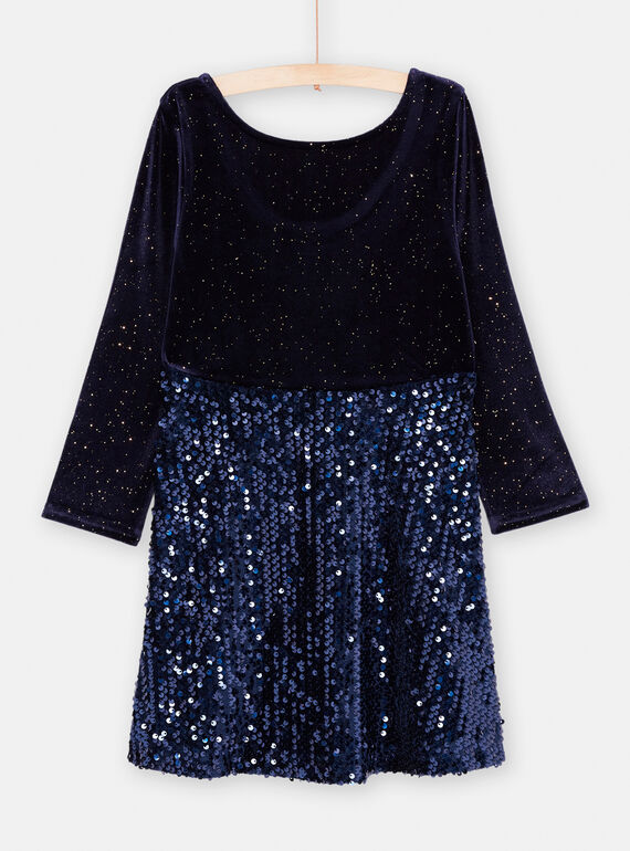 Abito navy bimateriale bambina SAWAYROB3 / 23W901S3ROB070