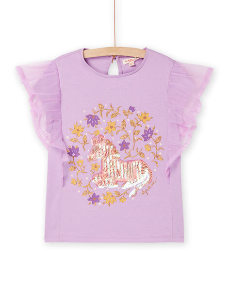 T-shirt lavanda con stampa zebrata RASOTI / 23S90121TMC326