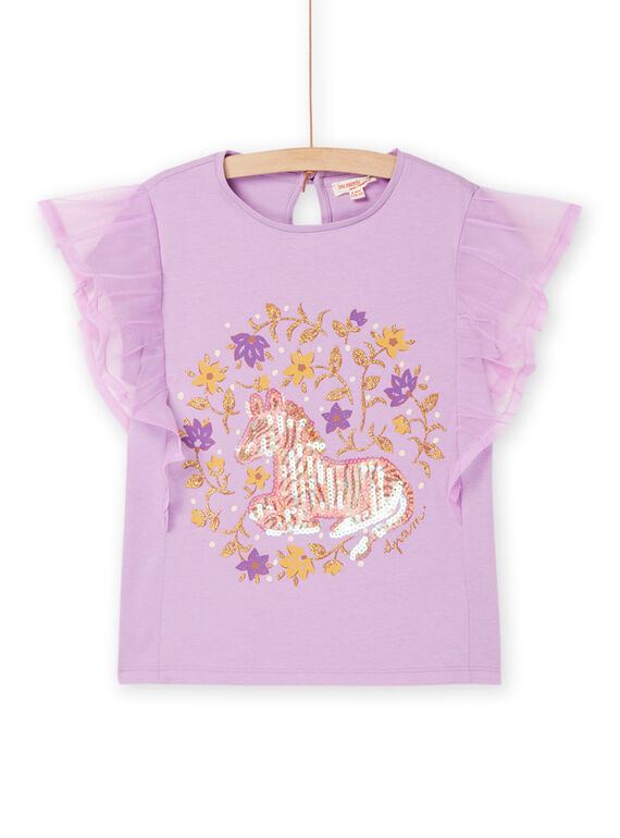 T-shirt lavanda con stampa zebrata RASOTI / 23S90121TMC326