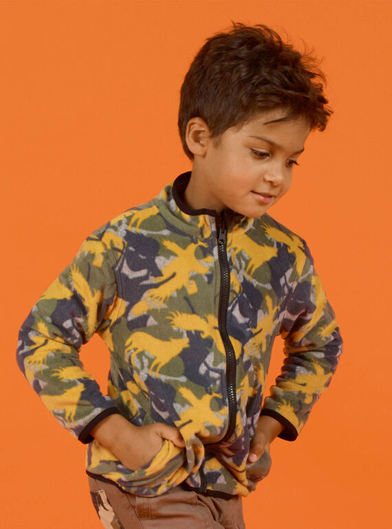 Cardigan con cerniera in pile double face bambino MOSAUGIL / 21W902P1GILJ922