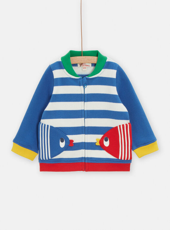 Cardigan multicolore con motivi pesci neonato TUCLUGIL / 24SG10O1GILC212