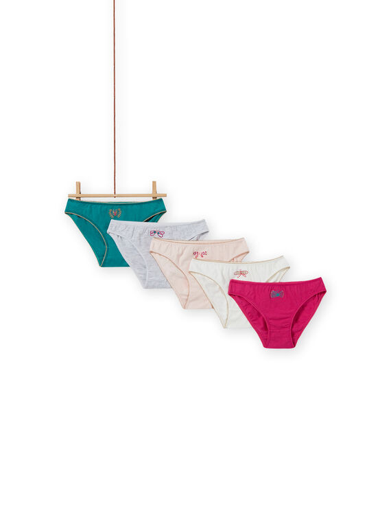 Set 5 slip colorati abbinati bambina MEFALOTSEM1 / 21WH11B4D5L001