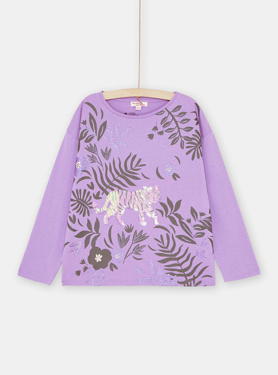 T-shirt glicine con stampa tigre bambina SAKYOTEE4 / 23W901I2TML329