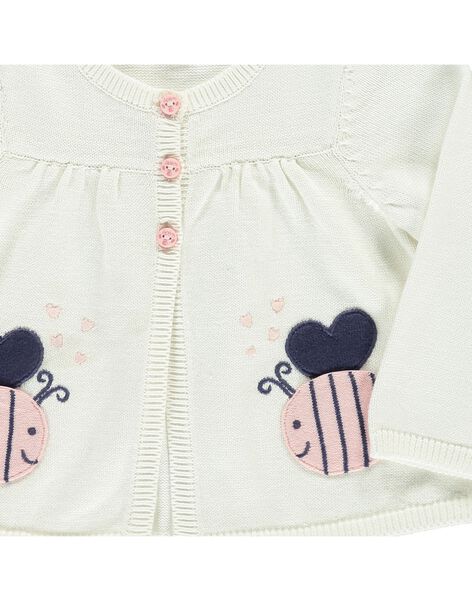 Baby girls' cotton knit cardigan CIDECAR2 / 18SG09F2CAR001