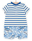 Tutina corta blu con stampa a righe e con motivo rana REGAGREBLUE / 23SH14H2GRE000