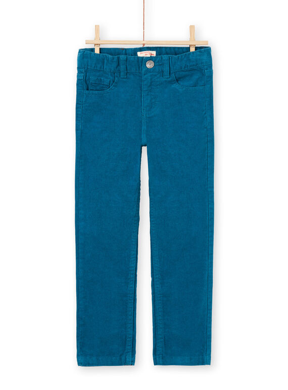 Pantaloni petrolio in velluto bambino MOJOPAVEL1 / 21W90213PAN714