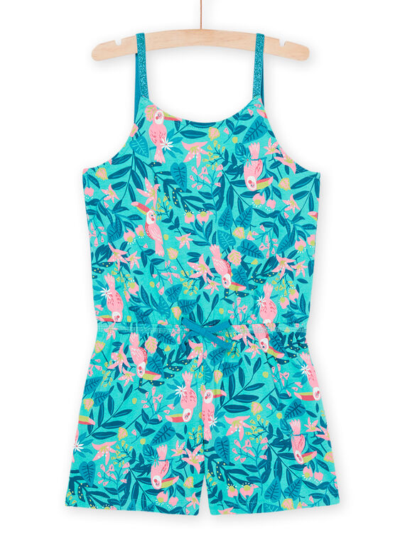 Tuta turchese chiaro con stampa tropicale RAPLACOMB2 / 23S901P1SACC216