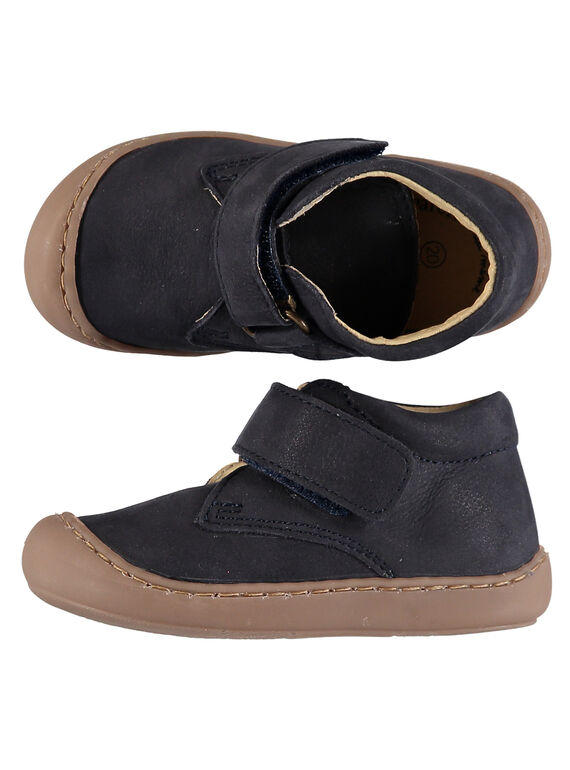 Stivaletti morbidi pelle scamosciata navy neonato GBGBOTIFLEM / 19WK38I2D0F070