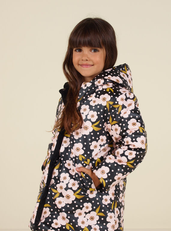 Parka double face in velluto con stampa a fiori bambina MAHIPARKA / 21W90165PARJ905