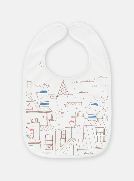 Bavaglino panna con stampa animali TOU1BAV3 / 24SF42H3BAVA001