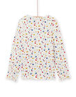 T-shirt morbida ecrù con stampa a fiori bambina NAJOTEE5 / 22S90173TML001
