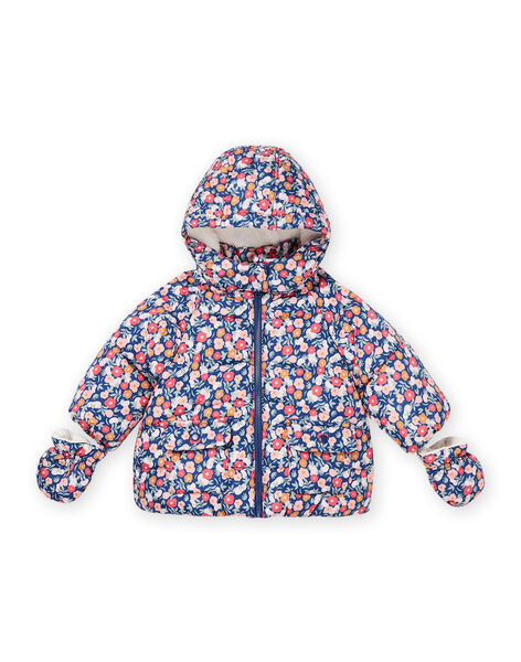 Piumino con stampa con cappuccio e muffole PIFLODOU / 22WG09F1D3EC220
