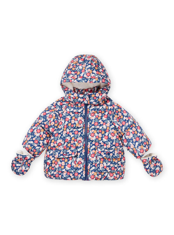 Piumino con stampa con cappuccio e muffole PIFLODOU / 22WG09F1D3EC220