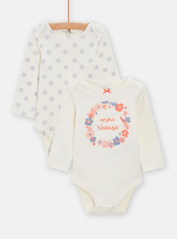 2 body ecrù a maniche lunghe neonata TEFIBODREV / 24SH1363BDL001