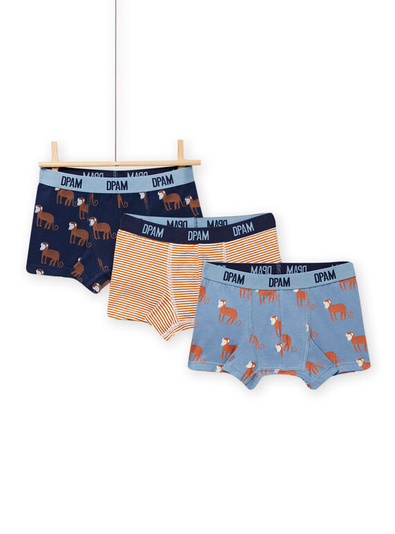 Set 3 parigamba abbinati con stampa scimmie bambino NEGOBOXSIN / 22SH12I4BOX812