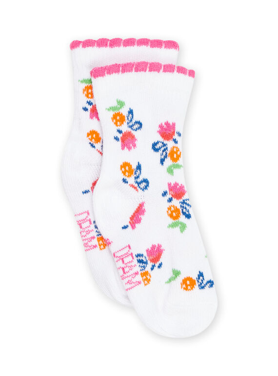 Calze bianche con stampa fiori RYIPOPSOQ / 23SI0992SOQ000