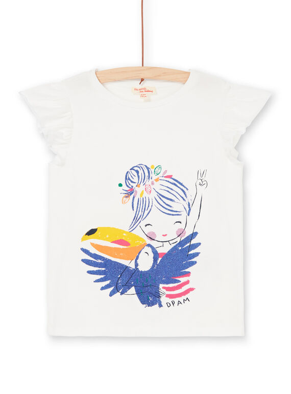 T-shirt ecrù e blu LANAUTI2 / 21S901P1TMC001