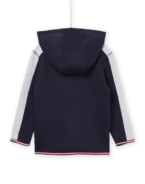 Giacca sportiva con cappuccio blu e grigio melange POJOJOH1 / 22W902D3JGH705