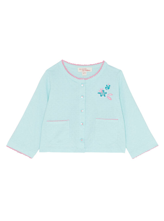 Cardigan blu ghiaccio neonata JIQUACAR / 20SG09R1CAR219