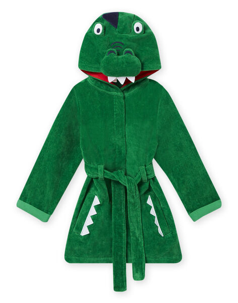 Vestaglia verde con cappuccio stampa coccodrillo bambina NEGOPEICRO / 22SH12G1RDCG623