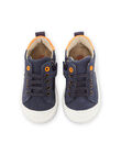 Sneakers alte in pelle navy con dettagli fluo PUBASFLUO / 22XK3883D3Q070