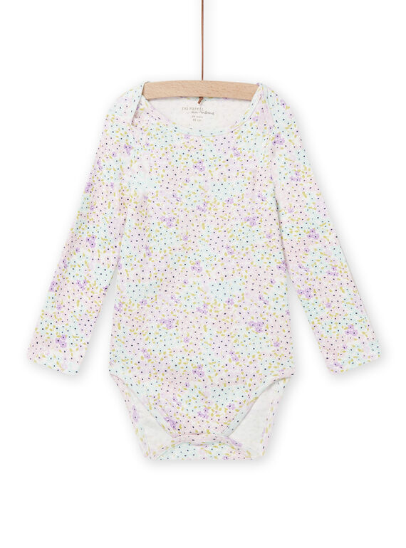 Body ecrù con stampa a fiori neonata NEFIBODFLE / 22SH13I1BDL001