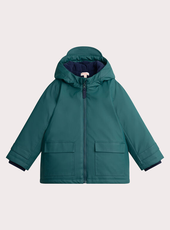  Impermeabile verde con cappuccio animato per ragazzo  VOGROIMP / 24W902E1D59G614