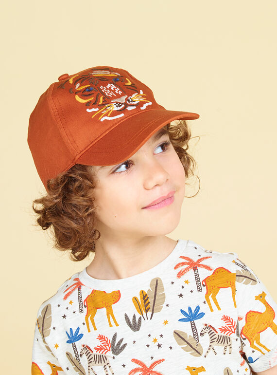 Cappellino arancione motivo leone bambino LYOTERCAP / 21SI02V1CHAF519