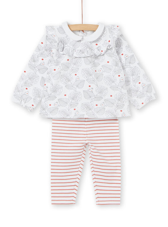 Completo blusa con volant e leggings neonata LOU1ENS2 / 21SF03H1ENS000