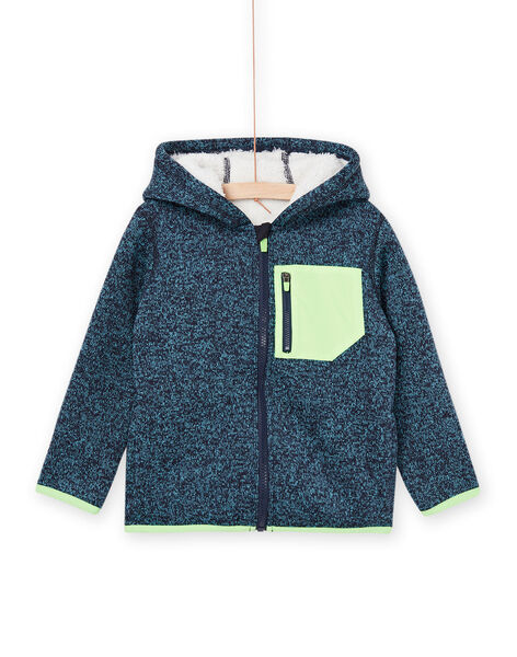 Cardigan blu melange con fodera morbida POJOGITEK2 / 22W902D1GILC200
