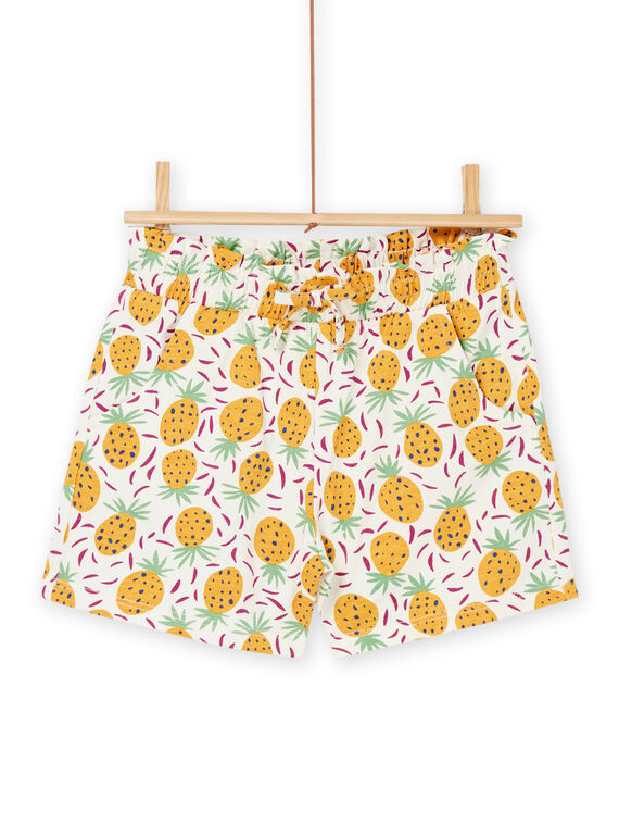 Shorts morbidi rosa ecrù e giallo con stampa frutta RAJERSHORT3 / 23S901Z2SHO001