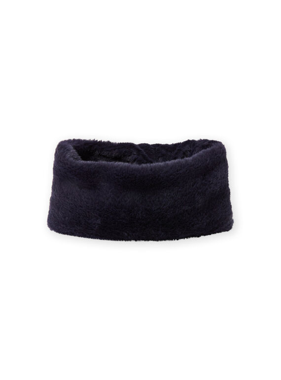 Scaldacollo blu notte in finta pelliccia bambina MYAMIXSNOO1 / 21WI0151SNOC205