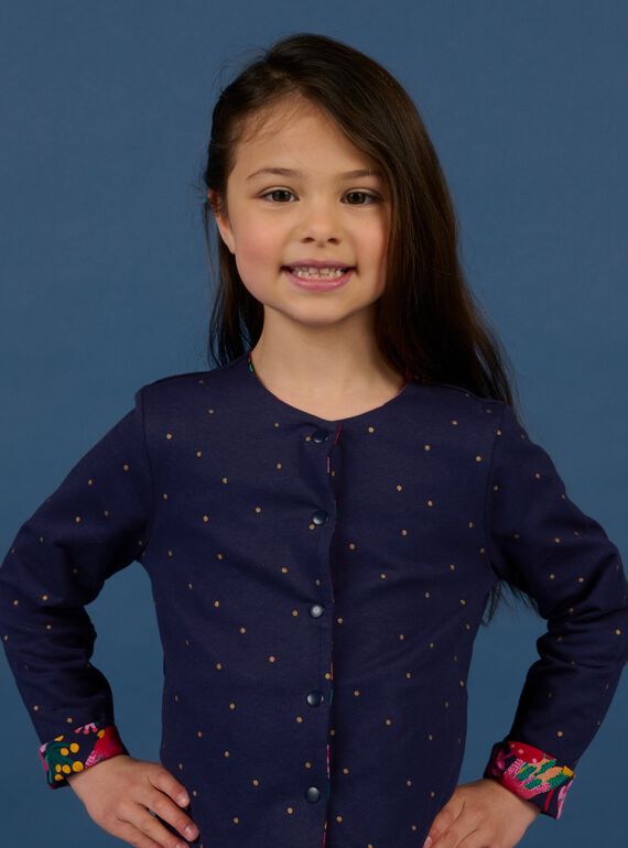 Cardigan double face blu bambina NAWACAR / 22S901V1CARC211