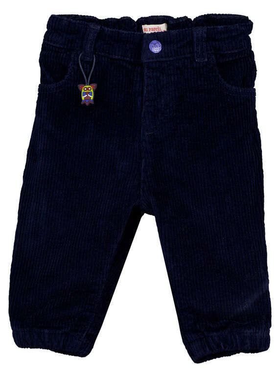 Pantaloni velluto blu notte neonato GUVIOPAN1 / 19WG10R2PAN713