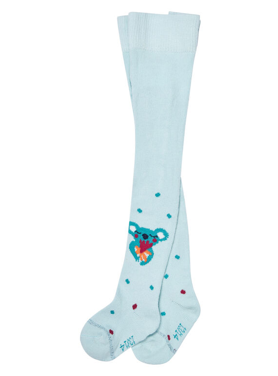 Collant in cotone neonata verde acqua con motivo koala JYICLOCOL / 20SI0911COL219