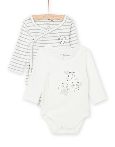 2 body con stampa a righe e motivi panda POU2BOD2 / 22WF0491BOD001