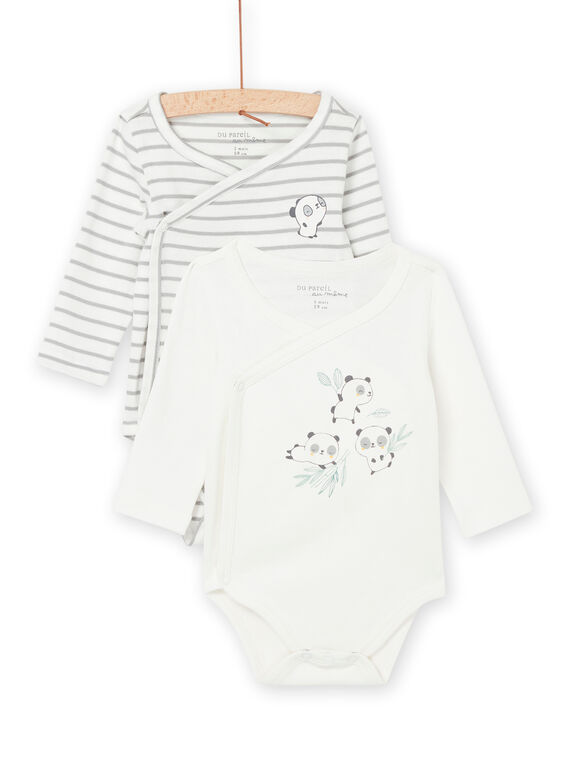 2 body con stampa a righe e motivi panda POU2BOD2 / 22WF0491BOD001