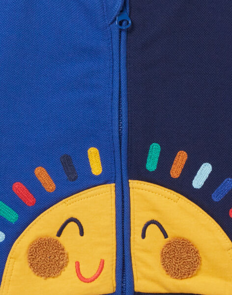 Cardigan bicolore motivo sole neonato NULUGIL / 22SG10P1GIL705